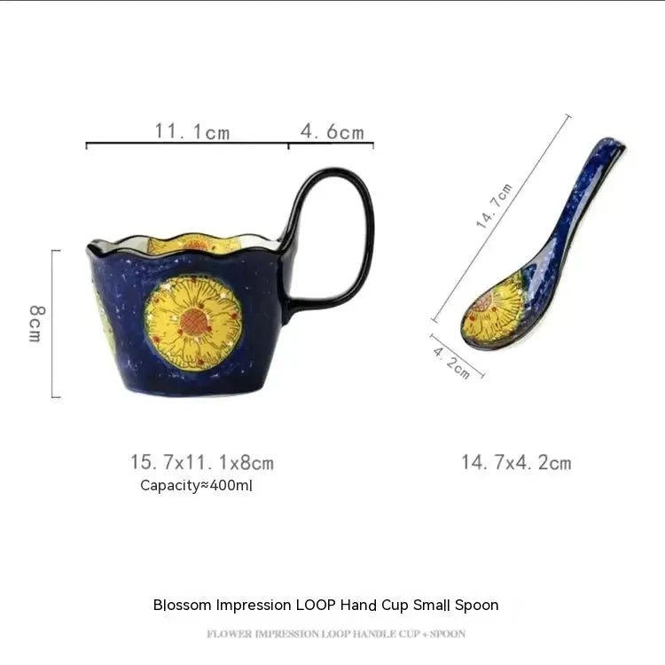 Handmade Large Capacity Painted Irregular Cups - Bellarte Enchanté Handmade Large Capacity Painted Irregular Cups